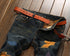 Tie-dye Men's Ripped Jeans Denim Mid Waisted Jeans Straight Pants